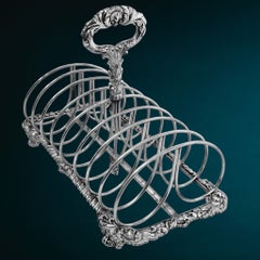 Grand porte-toasts antique en argent de style géorgien, Sheffield, Angleterre, 1827