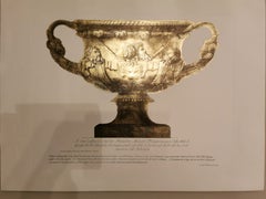 Impression de vase italien ancien contemporain avec gravure à la presse à la feuille d'or pur