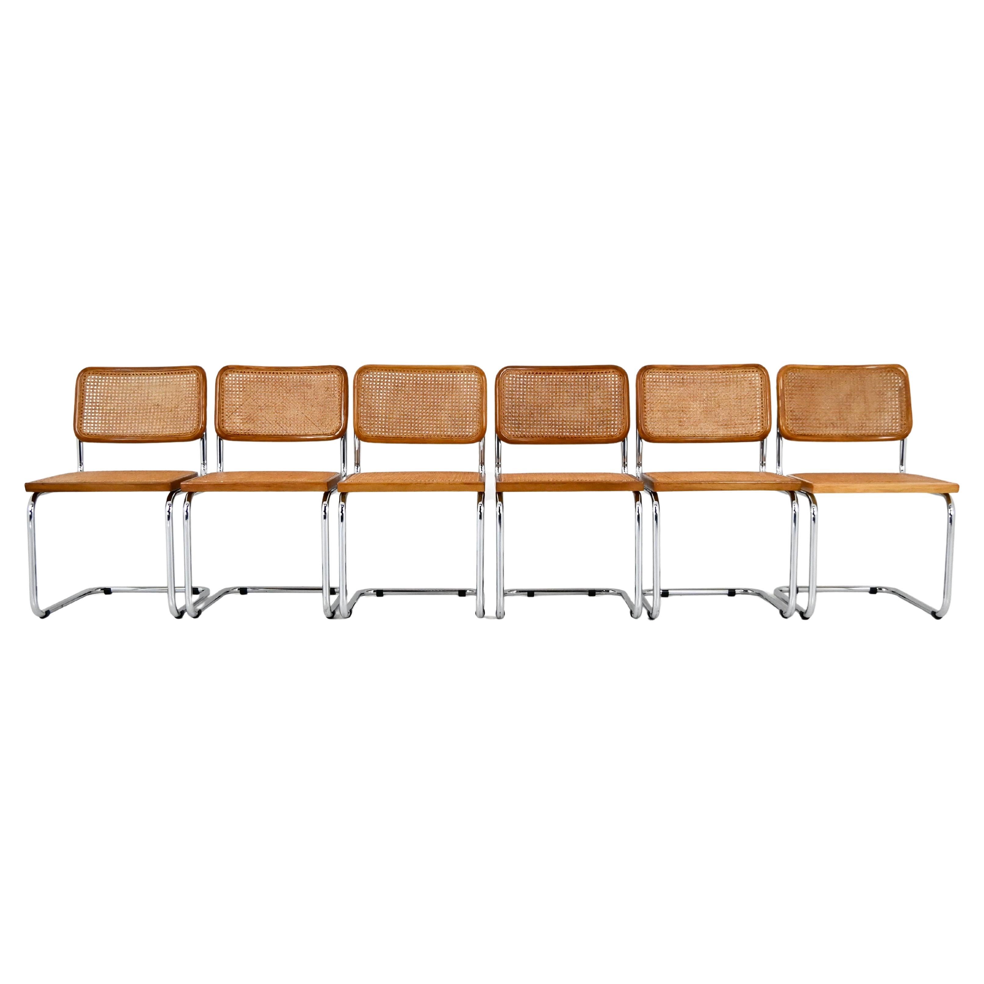 Sedie da pranzo stile B32 di Marcel Breuer, set di 6 pezzi