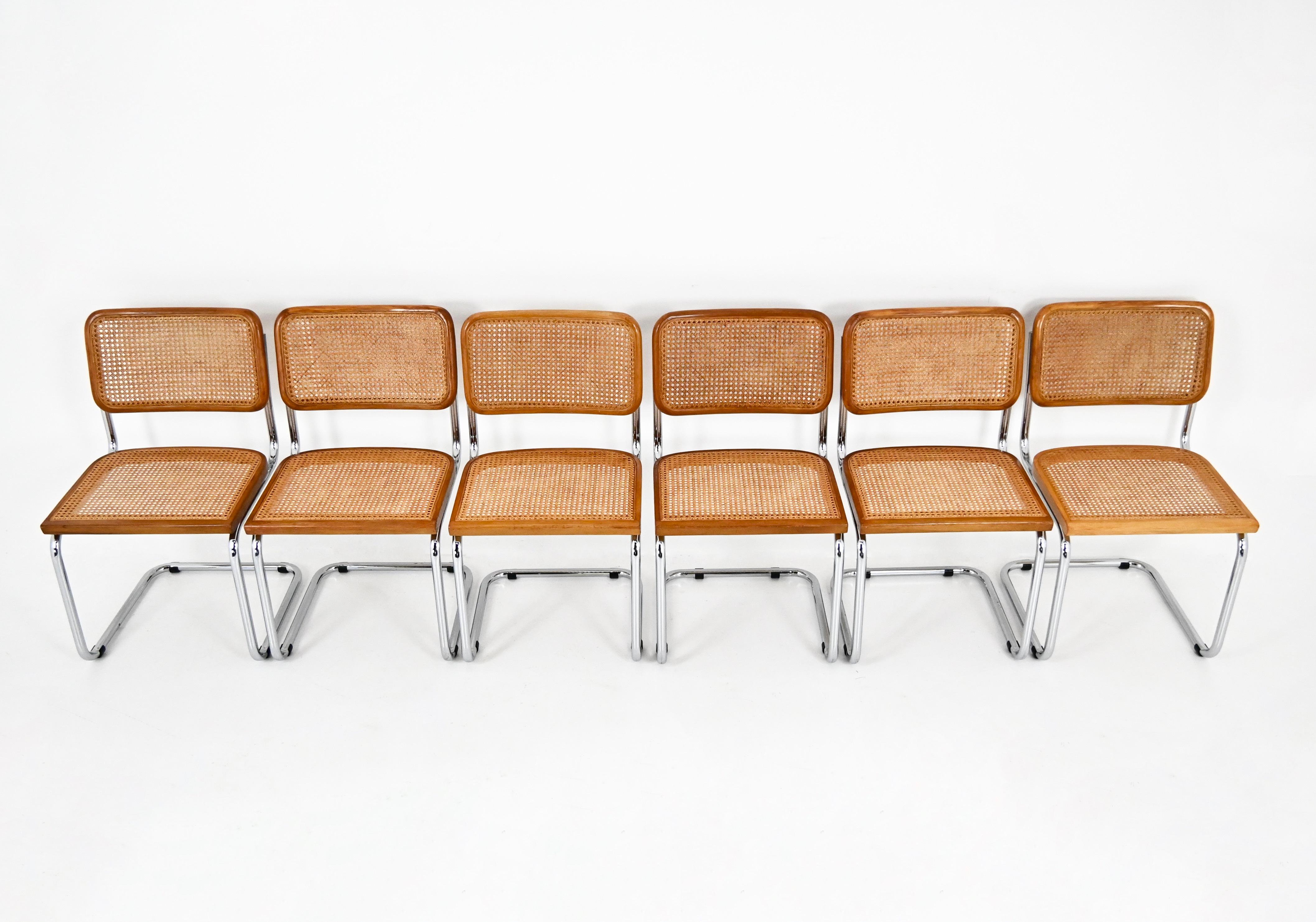 Sedie da pranzo stile B32 di Marcel Breuer, set di 6 pezzi in vendita 1