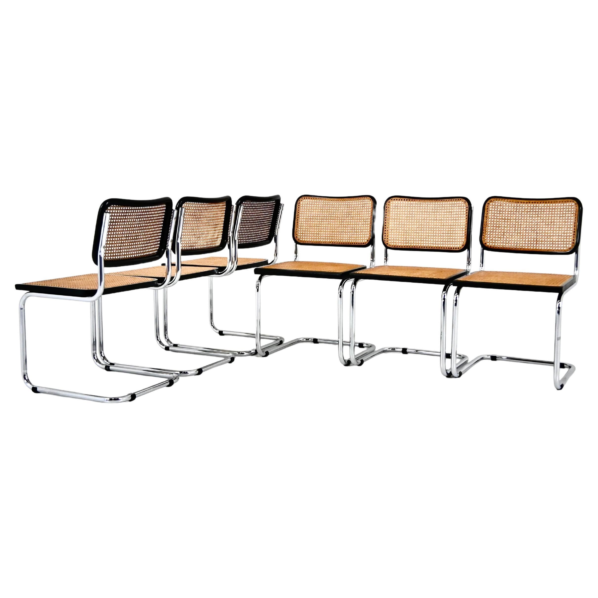 Sedie da pranzo stile B32 di Marcel Breuer, set di 6 pezzi