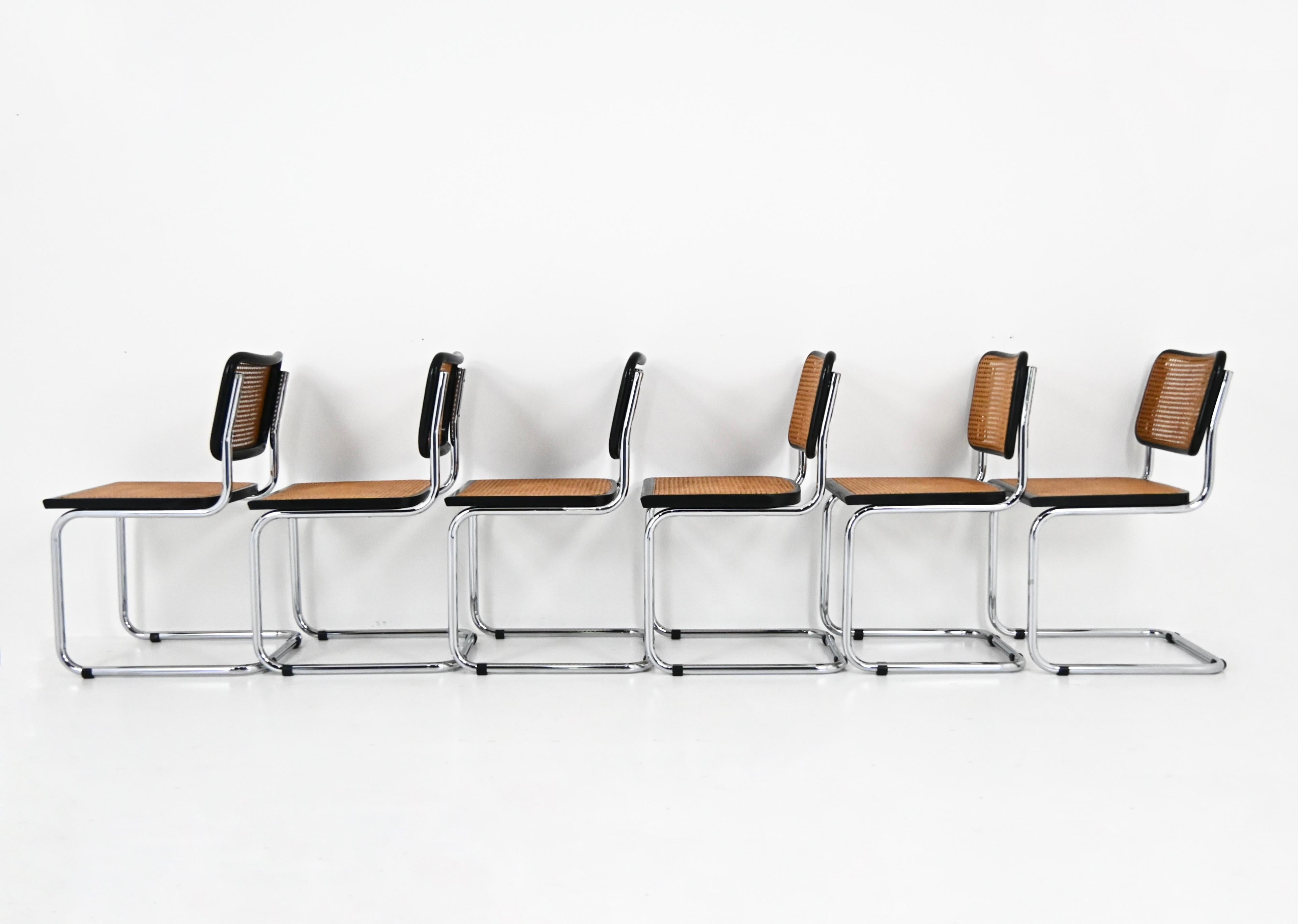 Metallo Sedie da pranzo stile B32 di Marcel Breuer, set di 6 pezzi in vendita