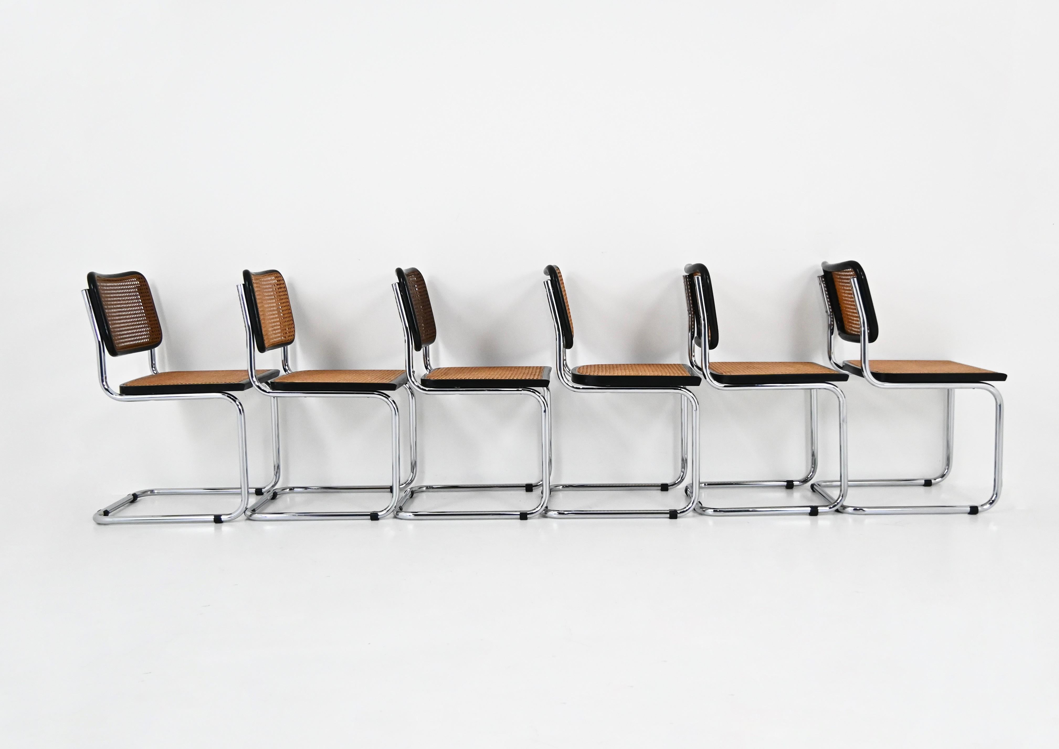 Sedie da pranzo stile B32 di Marcel Breuer, set di 6 pezzi In condizioni buone in vendita a bruxelles, BE