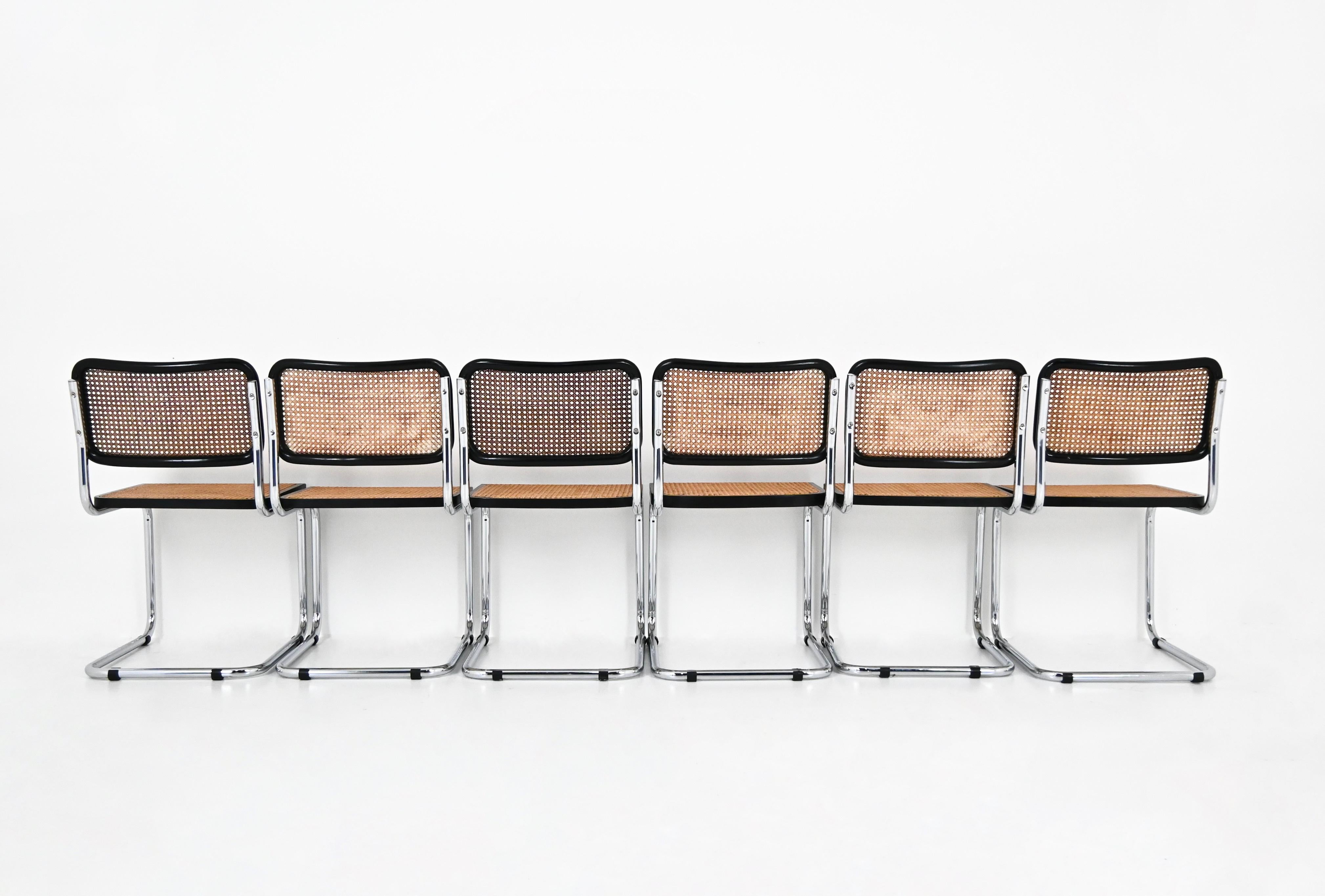 Fine XX secolo Sedie da pranzo stile B32 di Marcel Breuer, set di 6 pezzi in vendita
