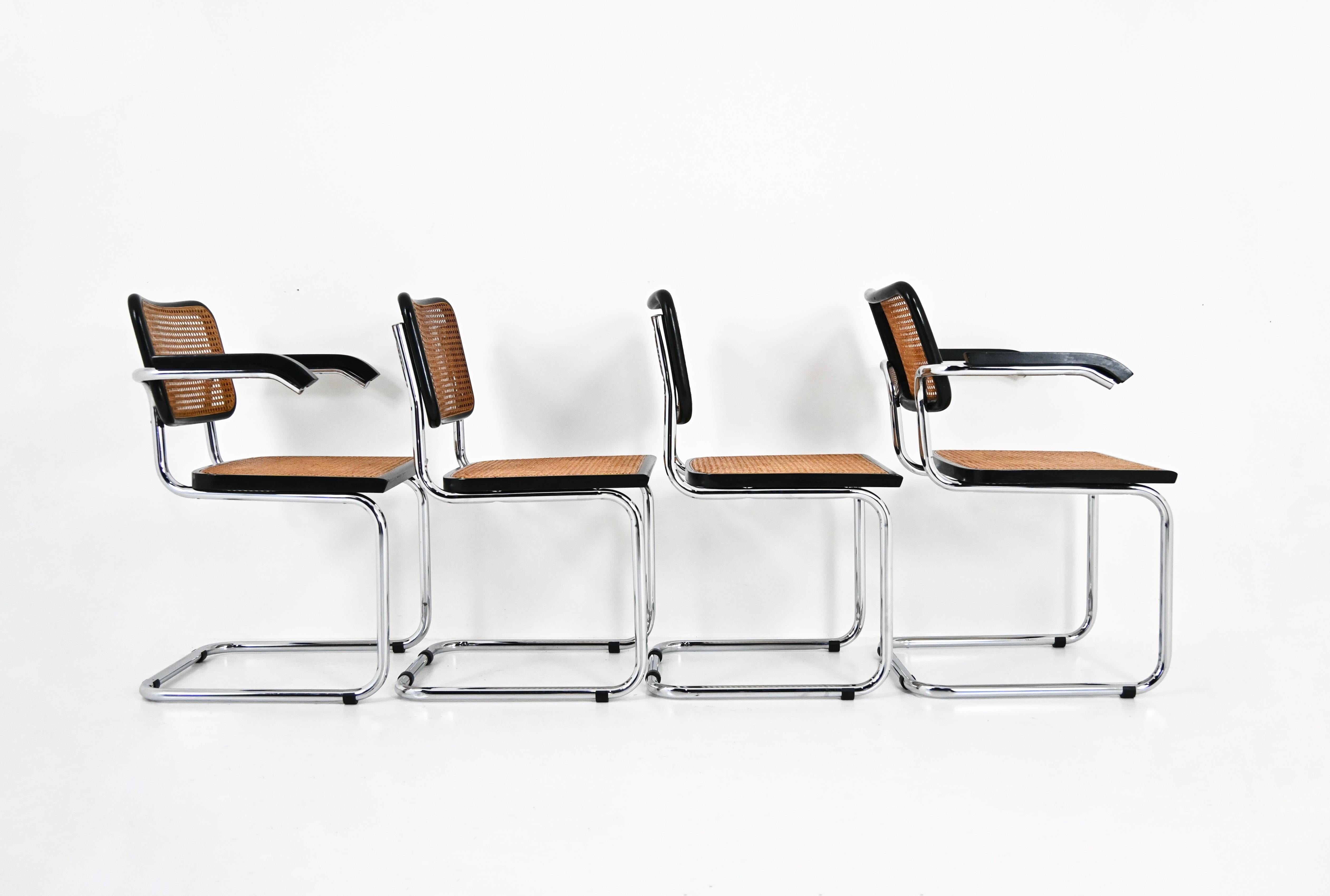 Esszimmerstühle im Stil B32 von Marcel Breuer, 4er-Set im Zustand „Gut“ im Angebot in bruxelles, BE
