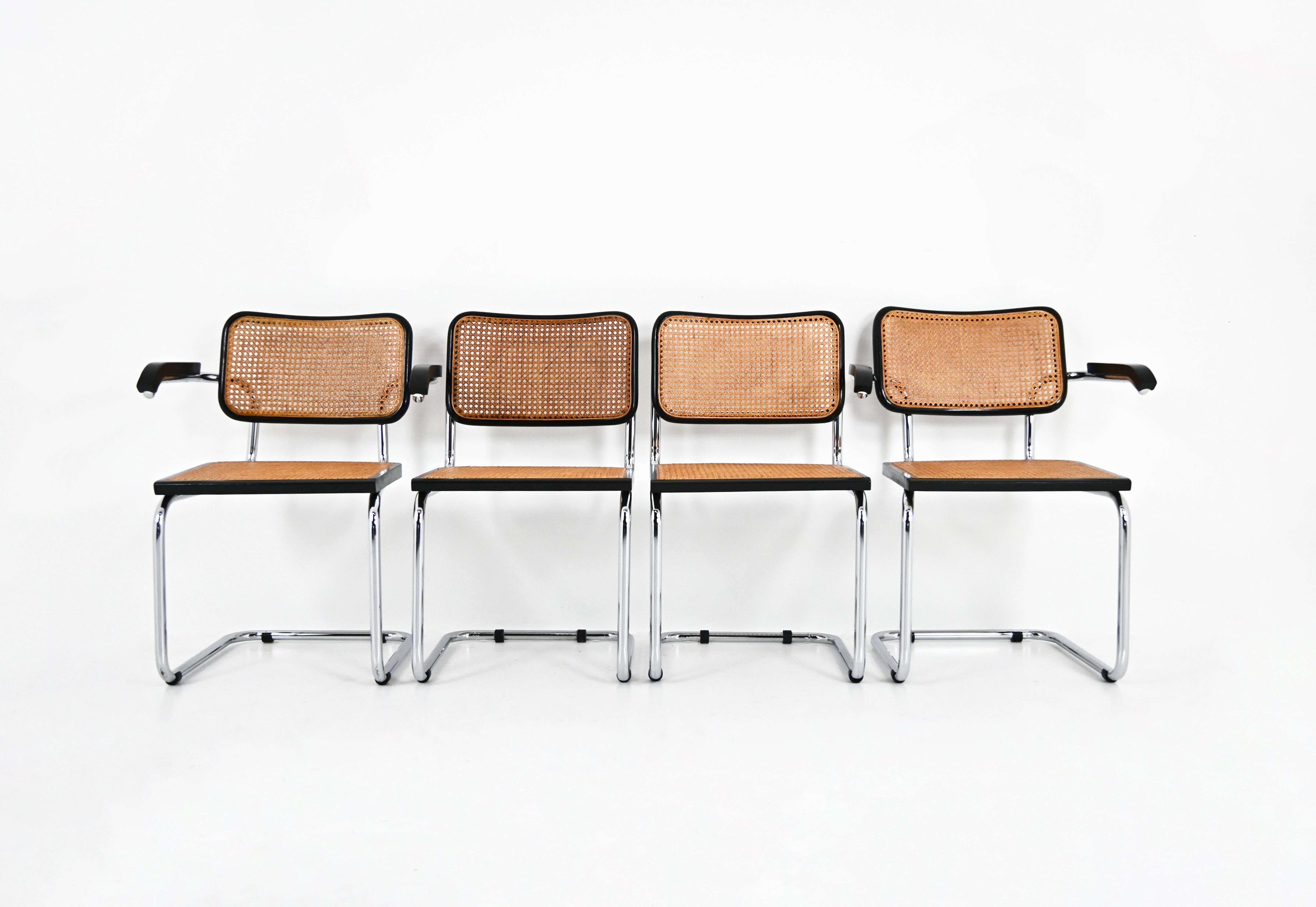 Esszimmerstühle im Stil B32 von Marcel Breuer, 4er-Set (Italienisch) im Angebot