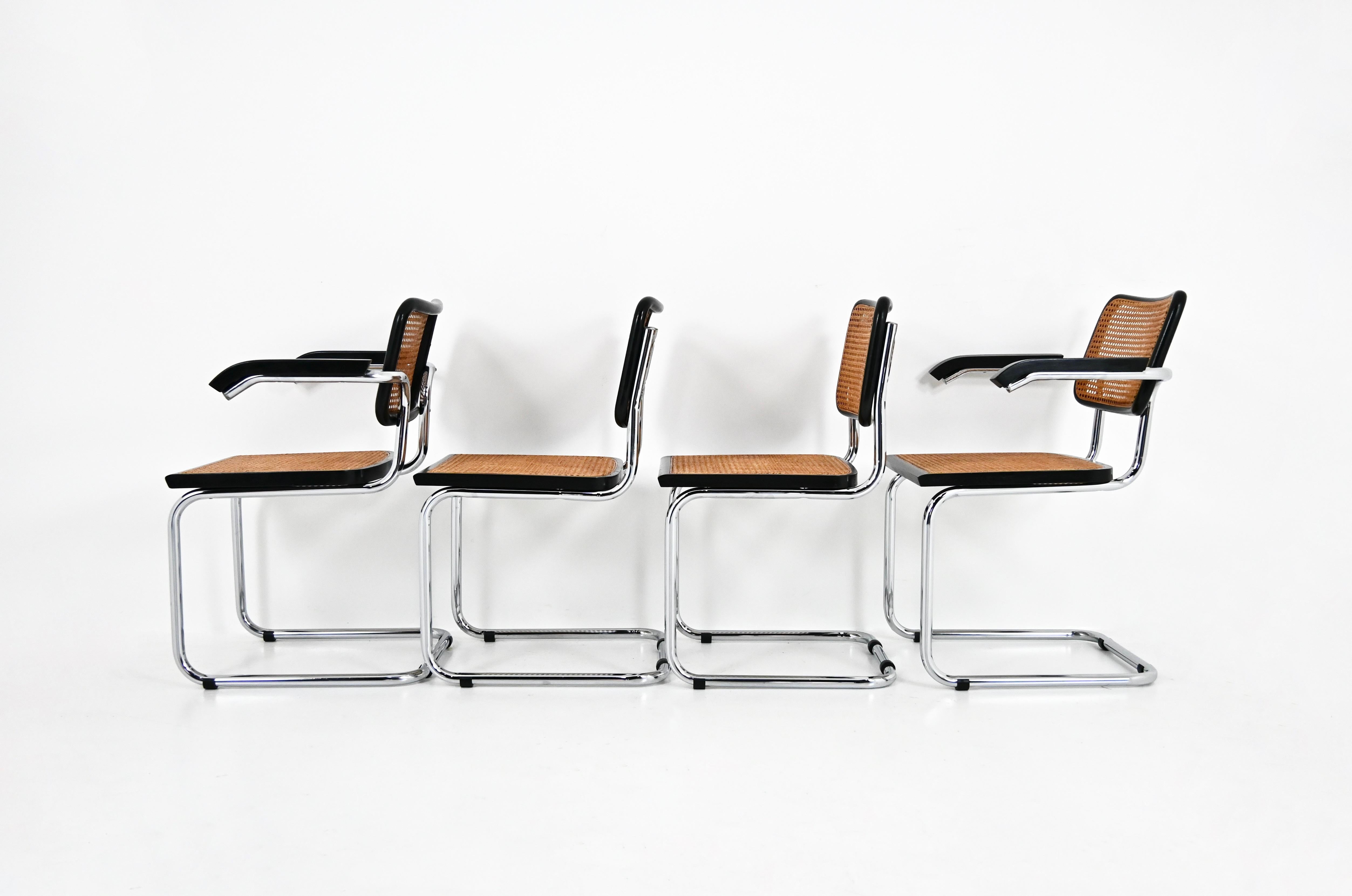 Esszimmerstühle im Stil B32 von Marcel Breuer, 4er-Set (Metall) im Angebot