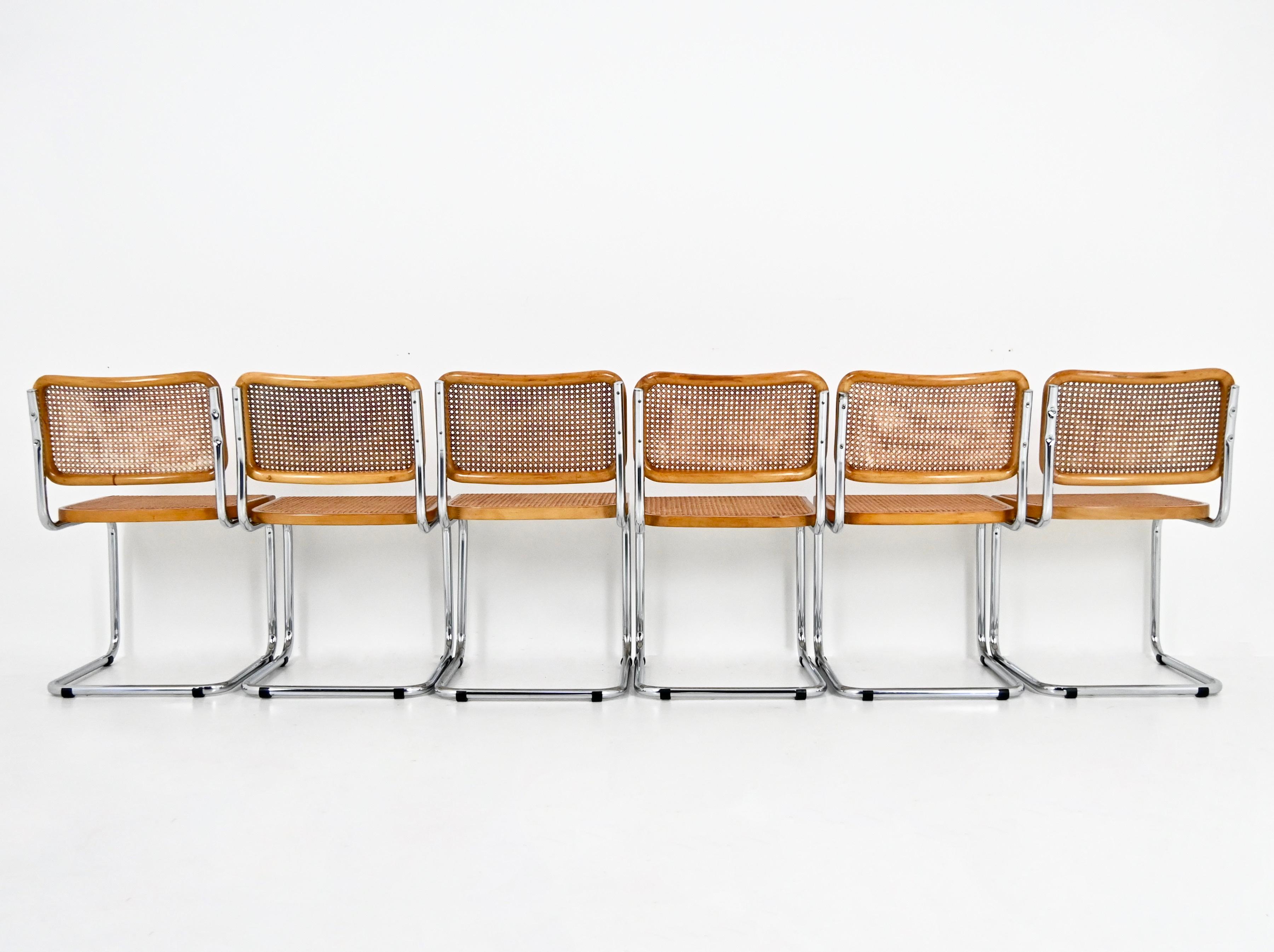 Late 20th Century Dining Chairs Style B32 by Marcel Breuer, Set of 6 For Sale