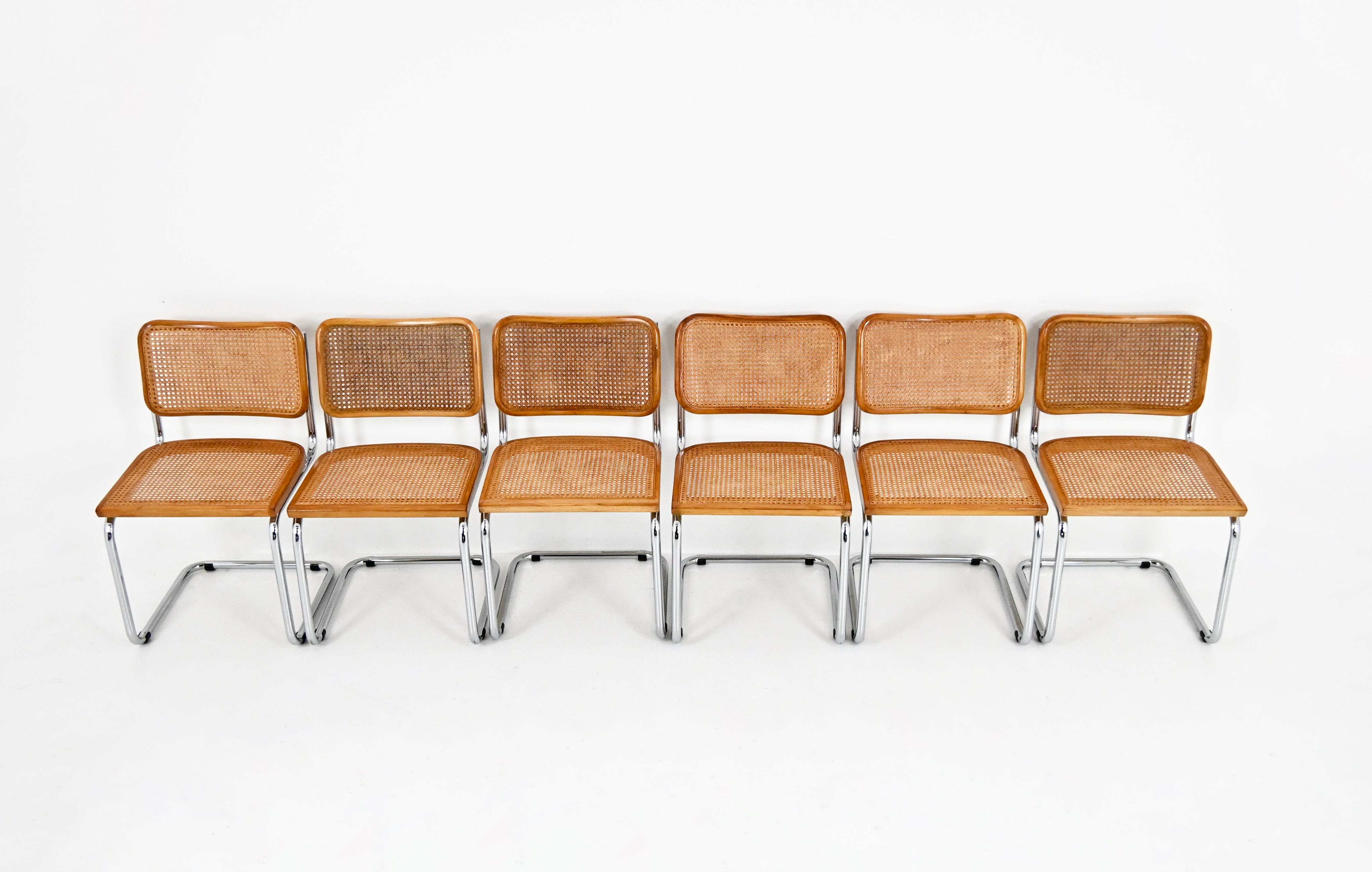 Dining Chairs Style B32 by Marcel Breuer, Set of 6 For Sale 1