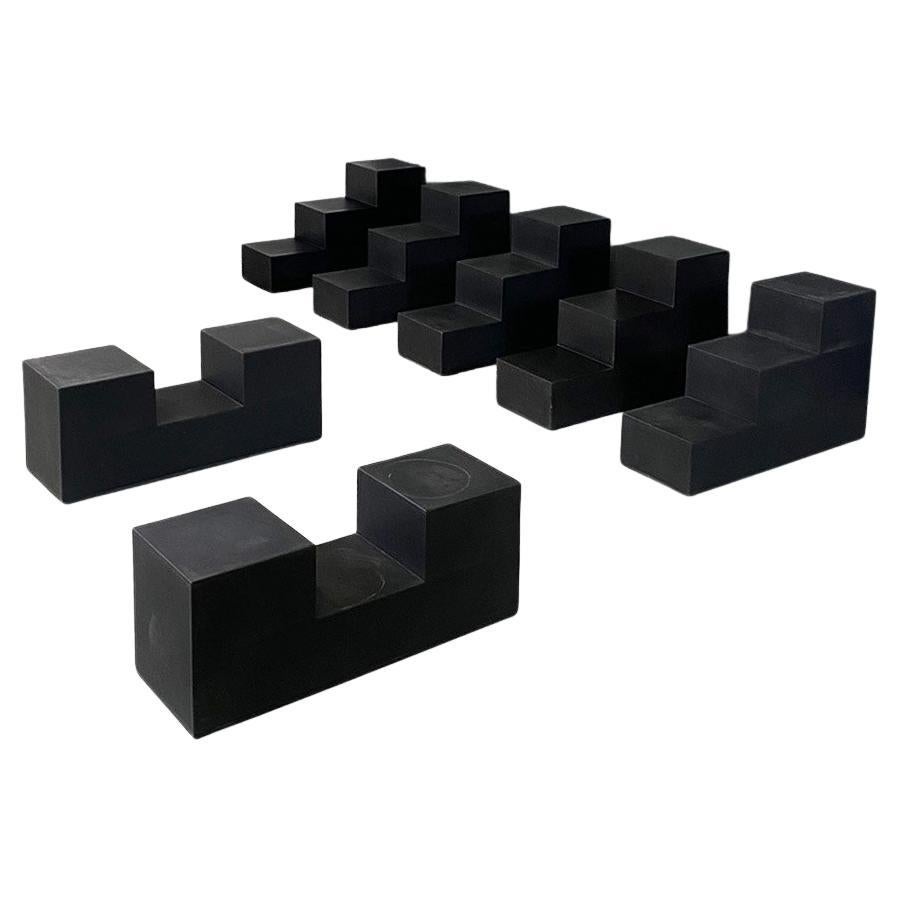 Italian modern black coffee tables Gli Scacchi by Mario Bellini for B&B, 1971