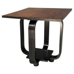 Italian Art Deco coffe table in wood and black wood, 1930s