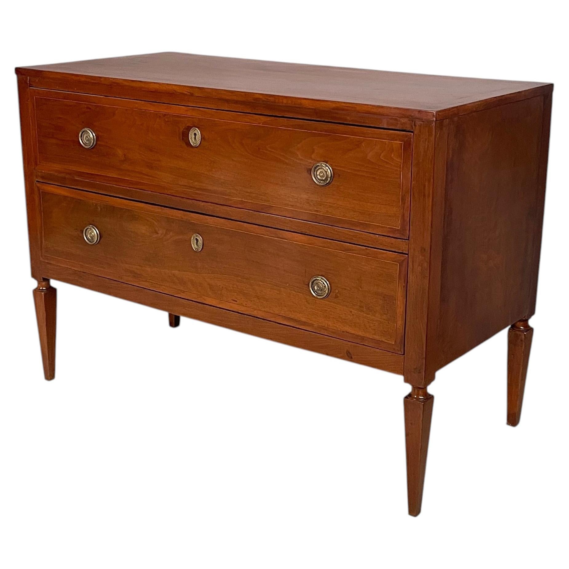 Italian Directoire style chest of drawers in wood, 1930s For Sale