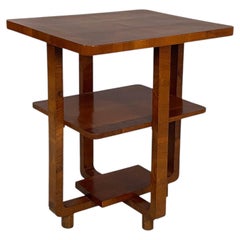 Italian Art Deco wood coffe table with double rectangular top, 1930s