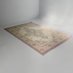 Italian modern short-pile rug with geometric pattern, 1980s