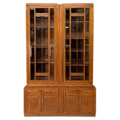 Aparador italiano de estilo Art Nouveau, de madera y cristal, década de 1920