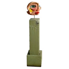 Italian modern head sculpture in terracotta, 1980s