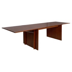 Mesa de comedor italiana moderna, extensible y de madera, de Poggi, de los años 70