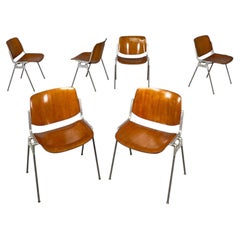 Italian modern wood DSC chairs Giancarlo Piretti Anonima Castelli, 1970s