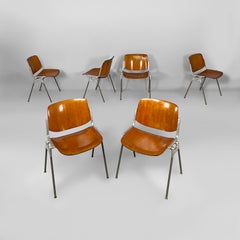 Italian modern wood DSC chairs Giancarlo Piretti Anonima Castelli, 1970s