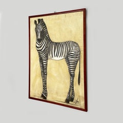 French painting of a zebra by Etiennette Johan, 1930s