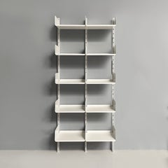 Italian modern white metal bookcase by Kriptoninte, 1980s