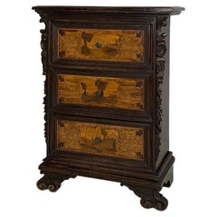 Italian Bergamo bedside table, 1800s