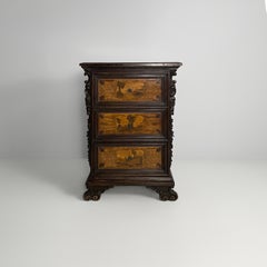 Italian Bergamo bedside table, 1800s