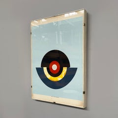 Italian Bauhaus geometrical silkscreen print on paper, 1980s