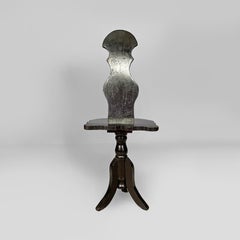 Italian antique chair in black wood, late 19th century