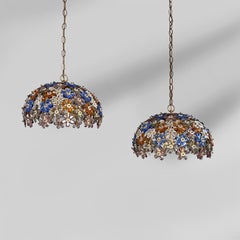 Italian mid-century modern chandeliers in glass and metal, 1960s