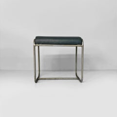 Italian Art Deco stool in metal and faux leather, 1930s