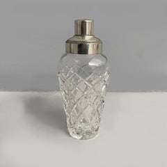 Italian mid-century modern glass and metal cocktail shaker ice bucket, 1960s
