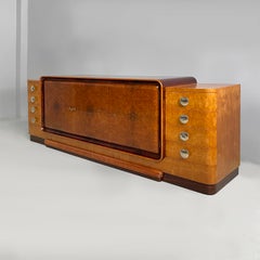 Italian Art Deco sideboard in wood and steel, 1930s
