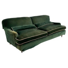 Modernes italienisches Sofa „Raffle“ aus grünem Samt von Vico Magistretti für De Padova, 1990er Jahre