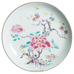 Antique 18th C Chinese Porcelain Dish Yongzheng China Fencai Flowers China