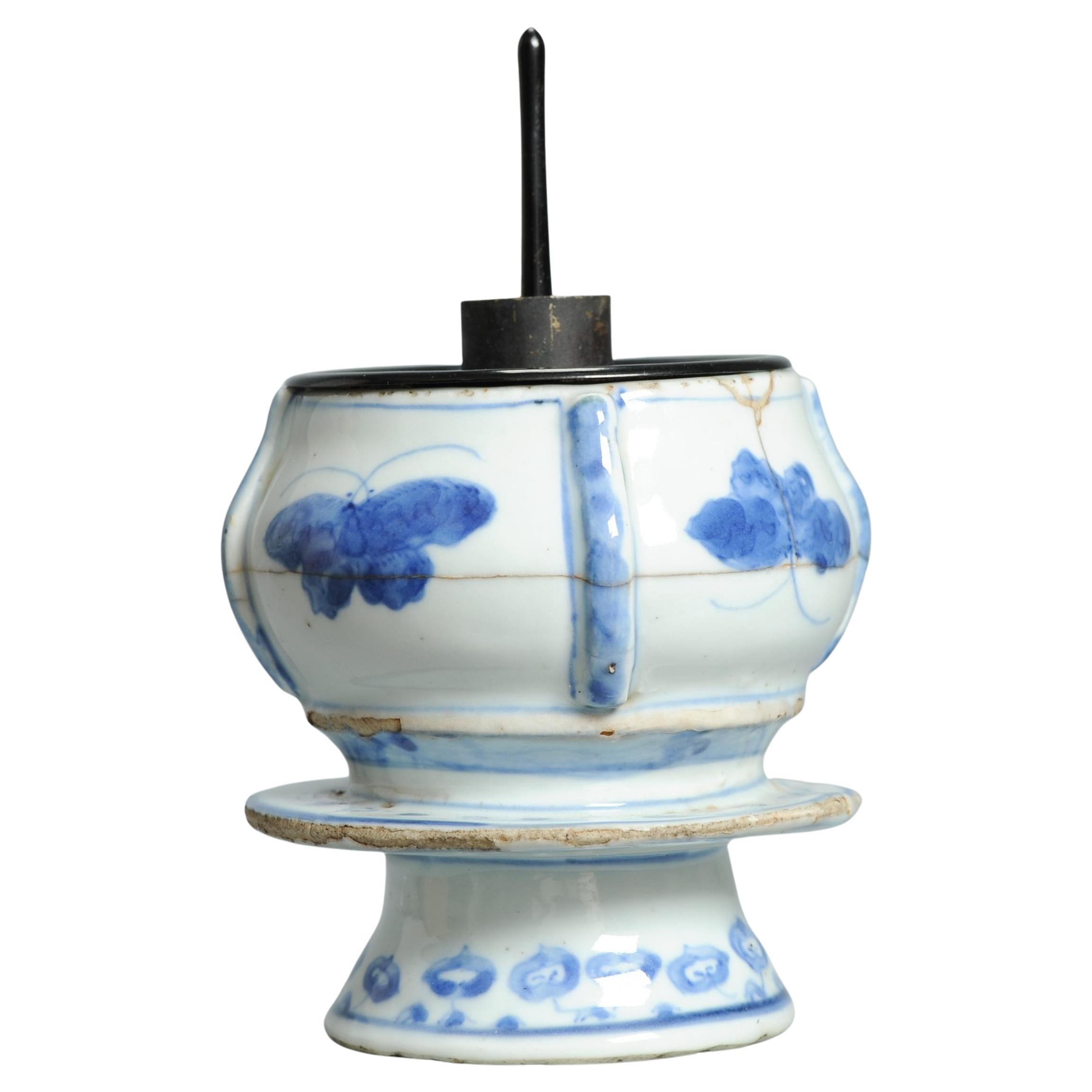 Antike Ming 1620-1644 Chinesisch Porzellan Kosometsuke Weihrauch Brenner dekoriert Bu
