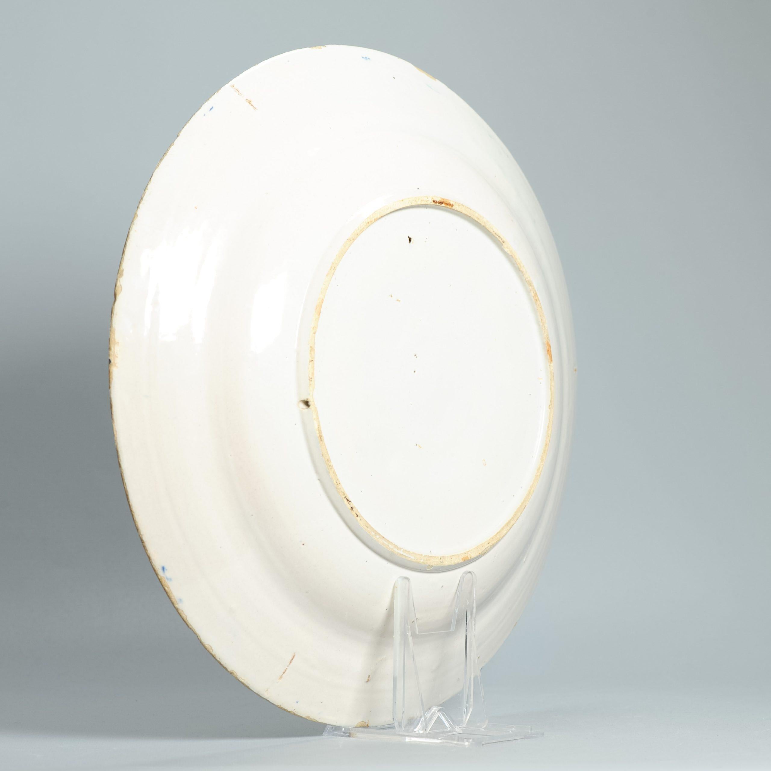 34.7CM Antico piatto di terracotta Delft olandese del 18° secolo Basato su P & A cinese in vendita 2
