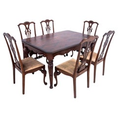 Antique table with chairs, Belgium, 1890s.