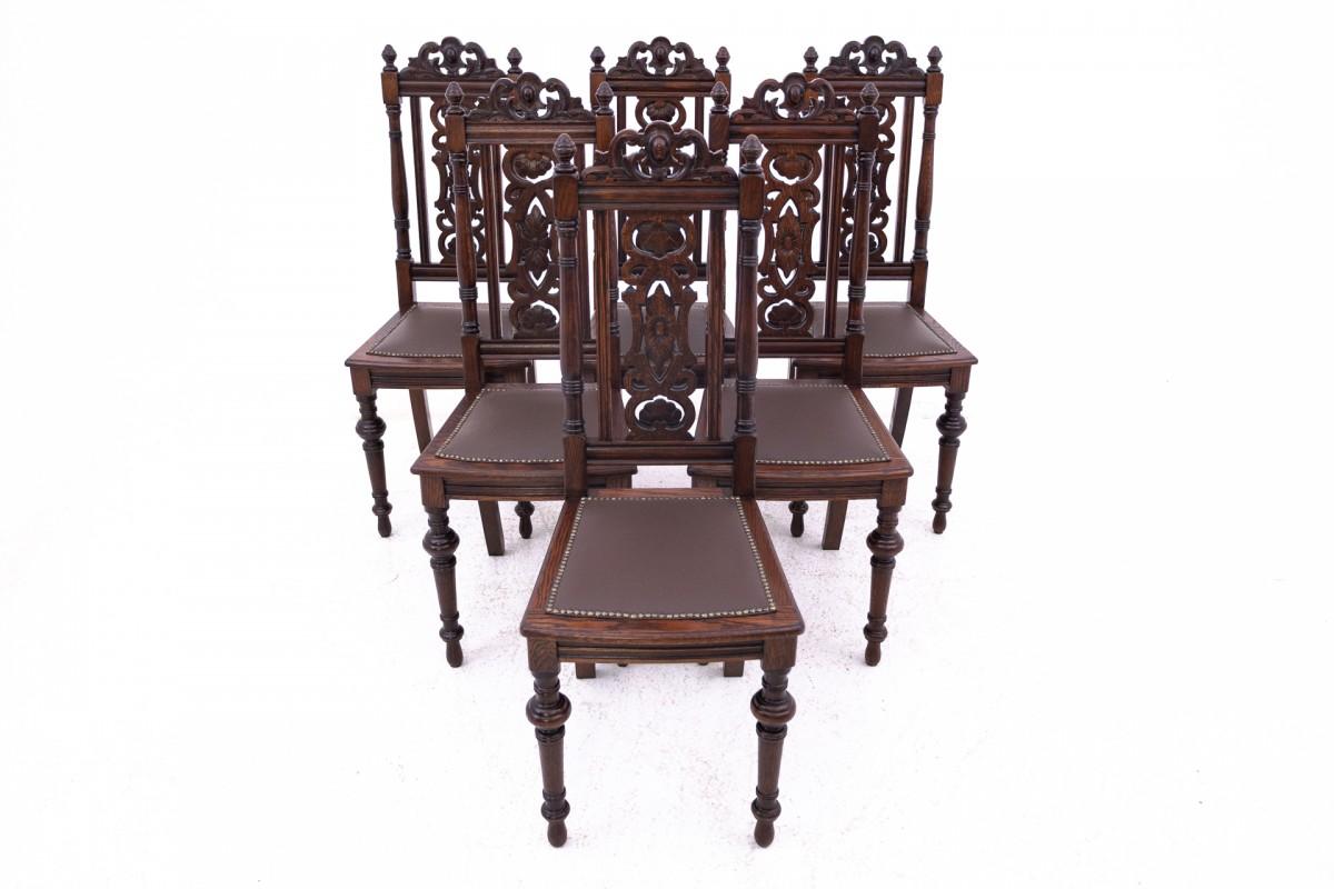 Ensemble de salle à manger, table + 6 chaises, Europe du Nord, vers 1930. en vente 8