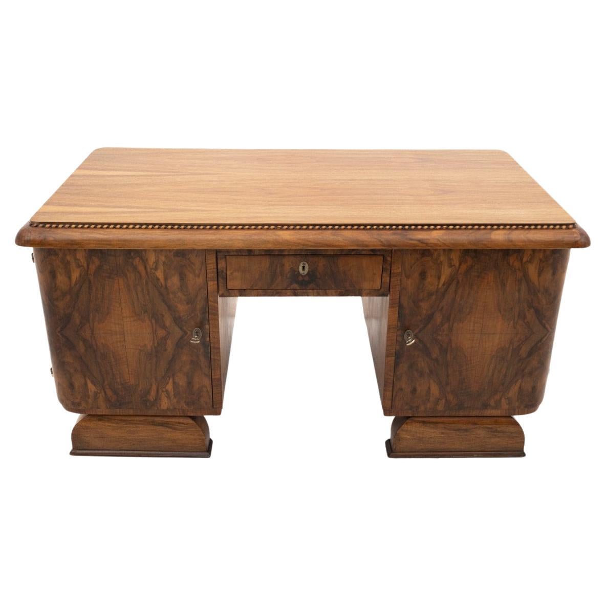Impressive Art Deco desk, Poland, ca. 1930.