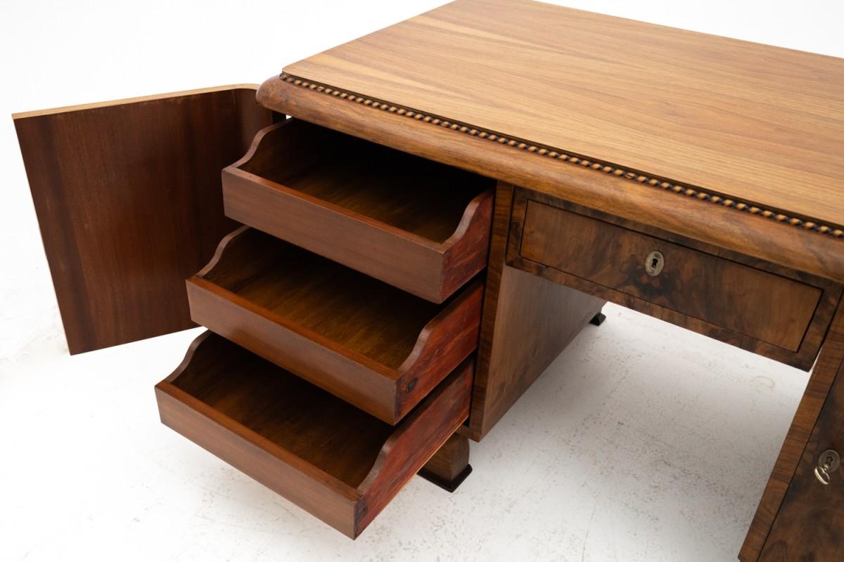 Mid-20th Century Impressive Art Deco desk, Poland, ca. 1930. For Sale
