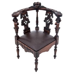 Antique corner armchair, Western Europe, circa 1900.