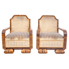 Unique Art Deco armchairs, France, 1930s.