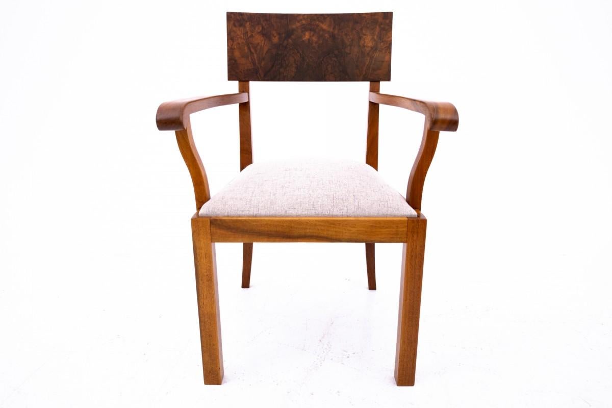 Ensemble de fauteuils Art déco, Pologne, années 1940. Bon état - En vente à Chorzów, PL