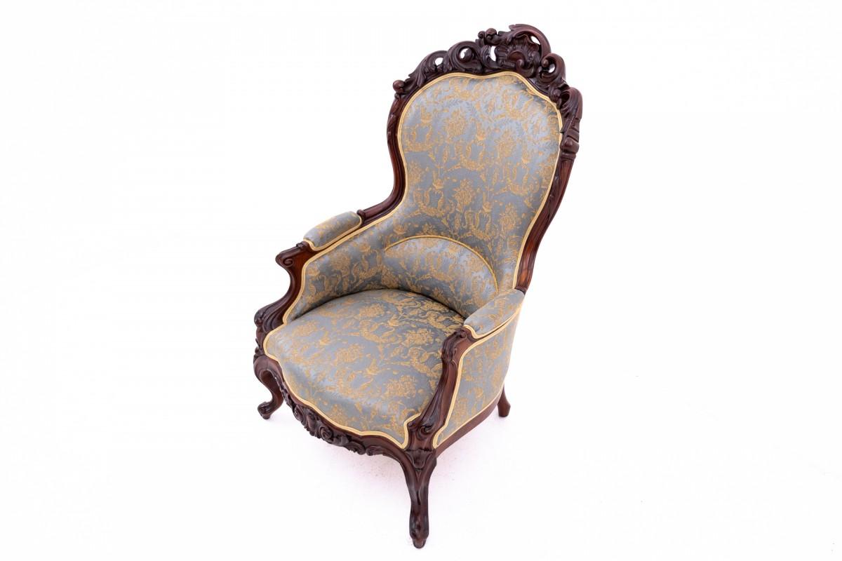 Set di poltrone berger, Francia, 1880 circa. In condizioni buone in vendita a Chorzów, PL