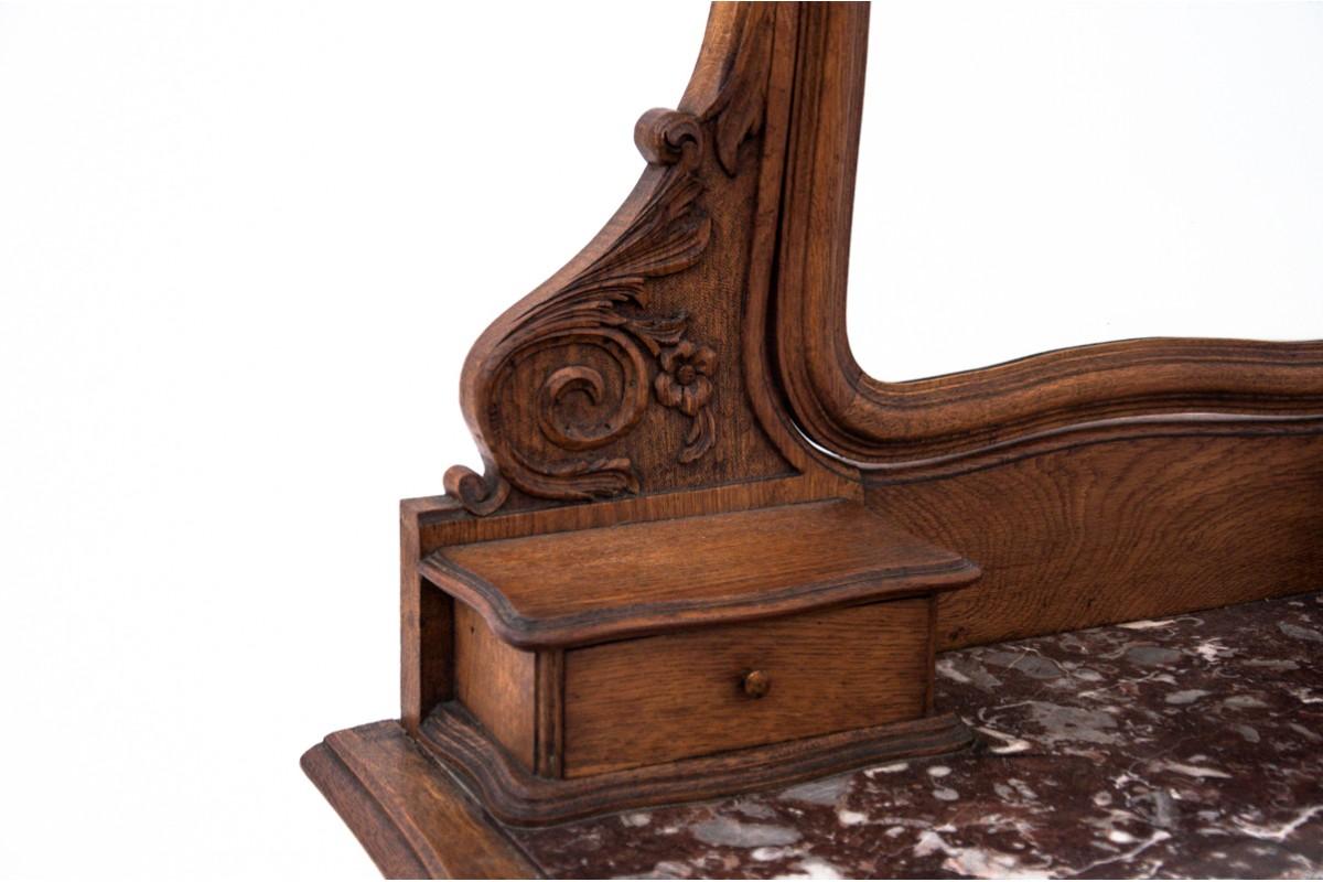 Table de toilette ancienne, France, tournant des 19e et 20e siècles. Bon état - En vente à Chorzów, PL