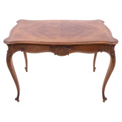 Walnut table/desk, France, circa 1890.