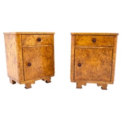 Pair of Art Deco style bed side tables, Poland, 1950s.