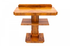 Art Deco walnut console table, Poland, mid-20th century.