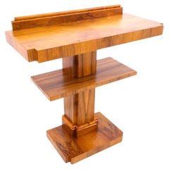 Art Deco walnut console table, Poland, mid-20th century.
